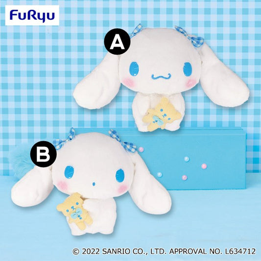 Cinnamoroll Hugging Bear Plaid BIG Plush - [B] Suprised