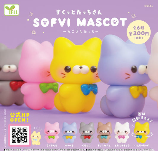 Sukutto Tacchi-san Soft Vinyl Mascot -Neko-san Tacchi- Capsule Toy (Bag)