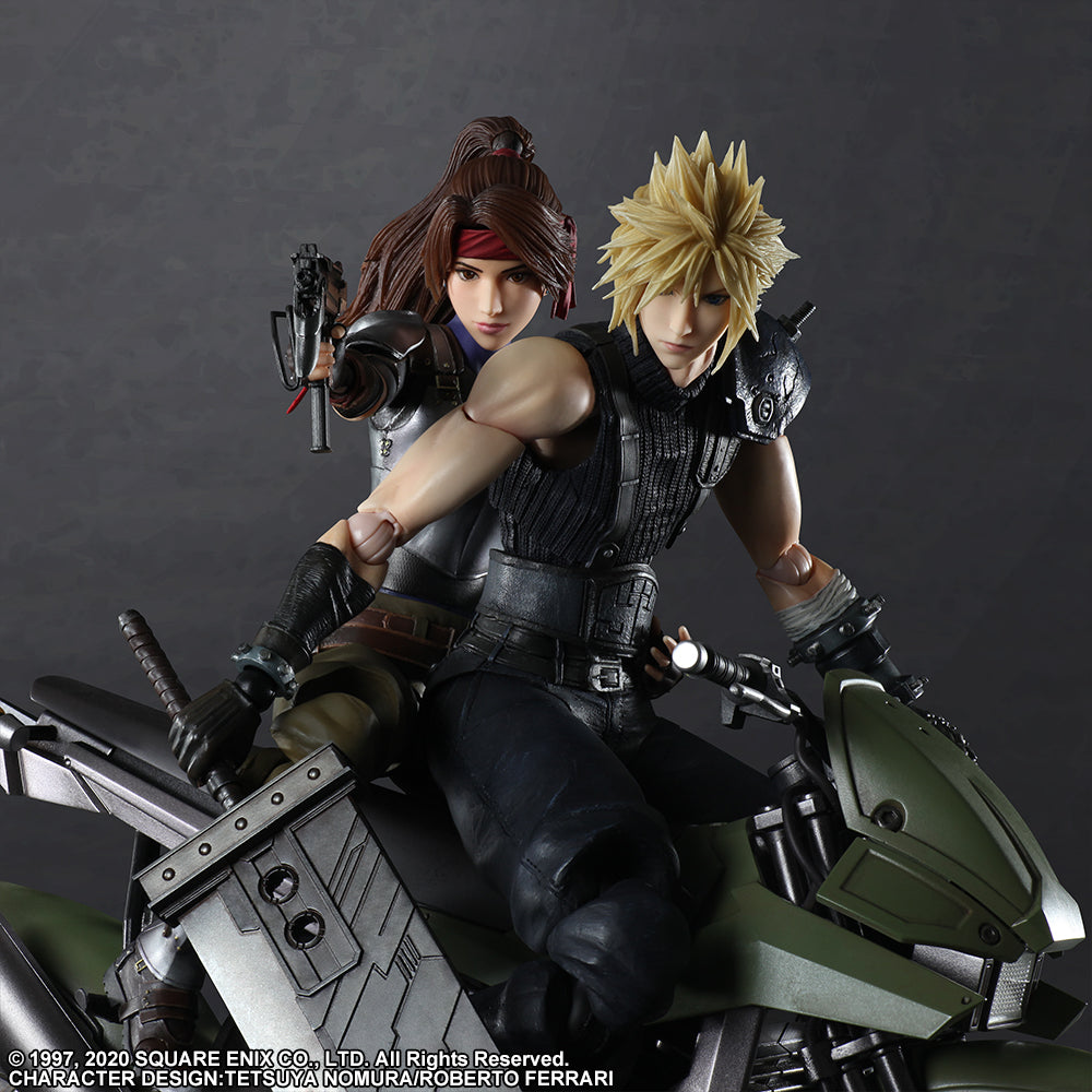 Final Fantasy VII Remake Play Arts Kai Jessie, Cloud &amp; Motorcycle Set