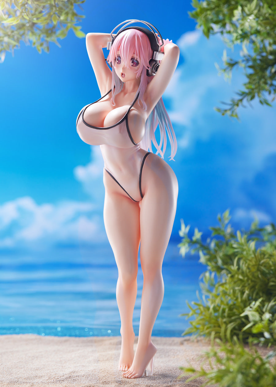 Super Sonico White Swimwear Style