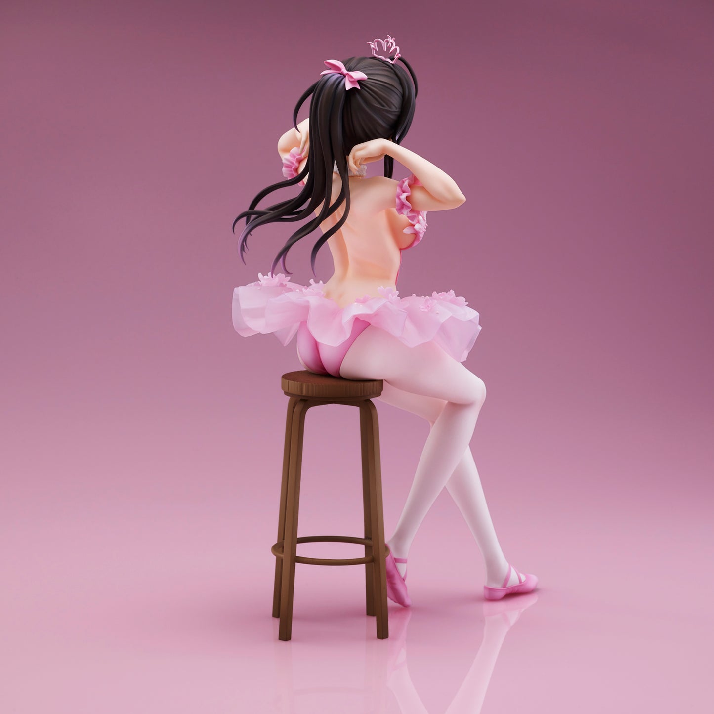 Anmi Illustration Flamingo Ballet Group Ponytail Girl