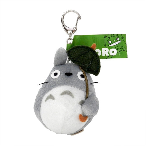 Large Totoro with Leaf Keychain